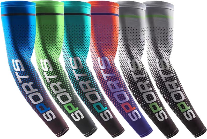 Bacophy 6 Pairs Arm Sleeves UV Protection Cooling Men Women Sunblock Cycling Arm Cover - Image 1